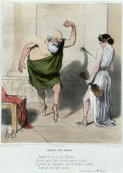 Socrates (469-399 BC) visiting Aspasia
